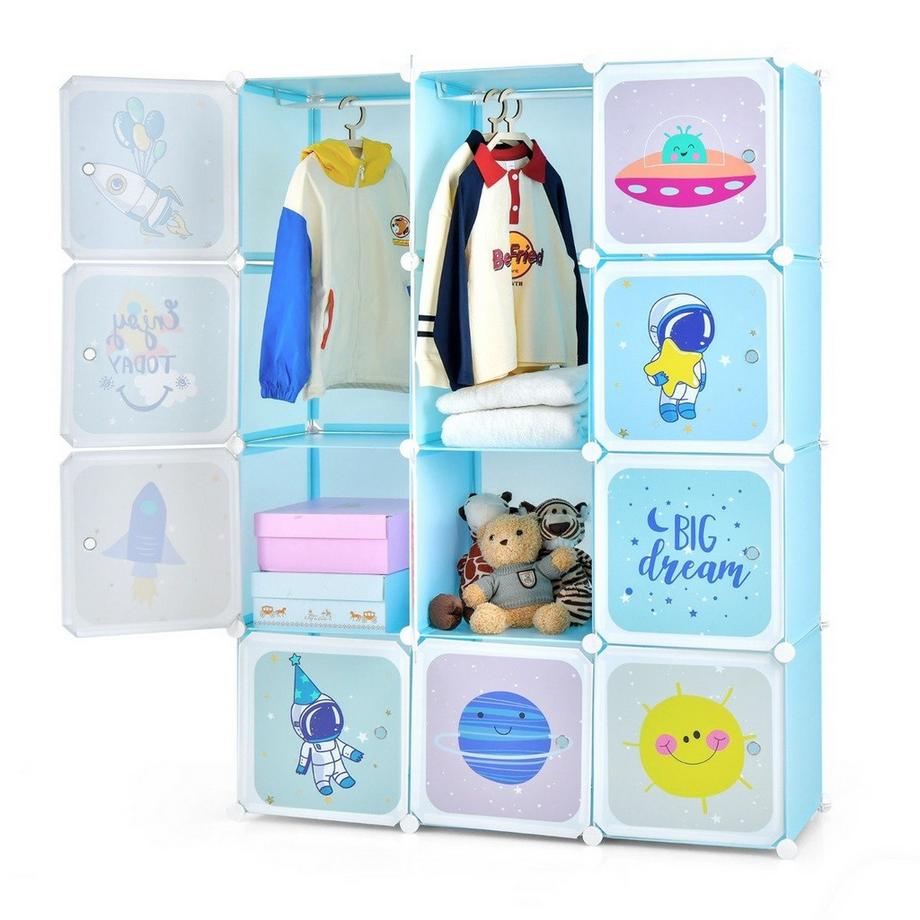 Armadio per bambini con 12 cubi