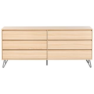 Beliani Commode à 6 tiroirs en Panneau de particules de bois Minimaliste CARDIGAN  