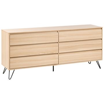 Commode à 6 tiroirs en Panneau de particules de bois Minimaliste CARDIGAN