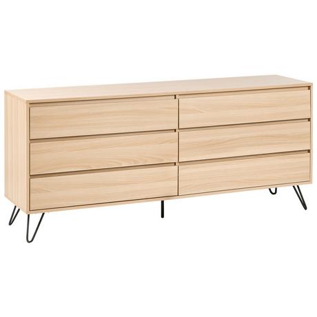 Beliani Commode à 6 tiroirs en Panneau de particules de bois Minimaliste CARDIGAN  