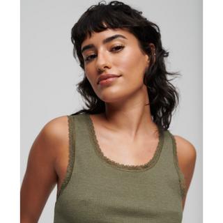 Superdry Bio-Baumwolle Tanktop mit Spitzeneinfassung Vintage  