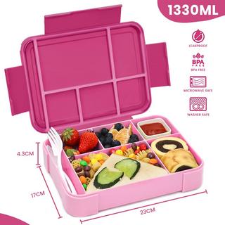 Alopini Boîte à lunch pour enfants avec compartiments, boîte à lunch pour enfants, boîte à bento étanche avec 6 compartiments, set de couverts, boîte à goûter, boîte à déjeuner  