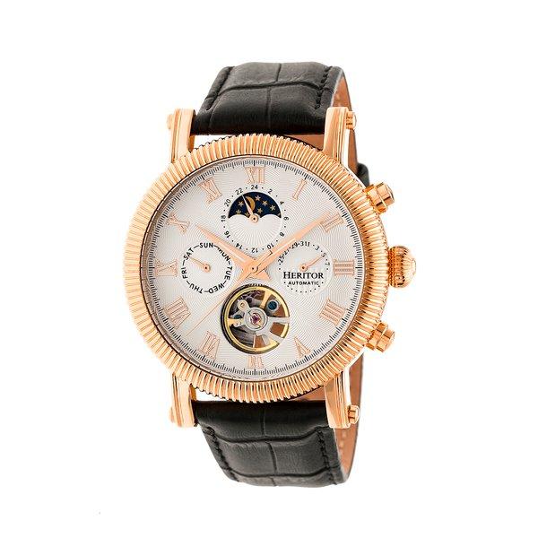 Heritor Automatic  Montre Heritor Automatique Winston Semi-Squelette en Cuir 