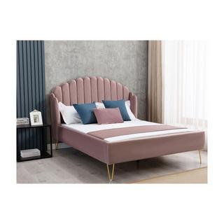 Vente-unique Letto con testata letto ondulata Velluto Rosa antico SAGALI  