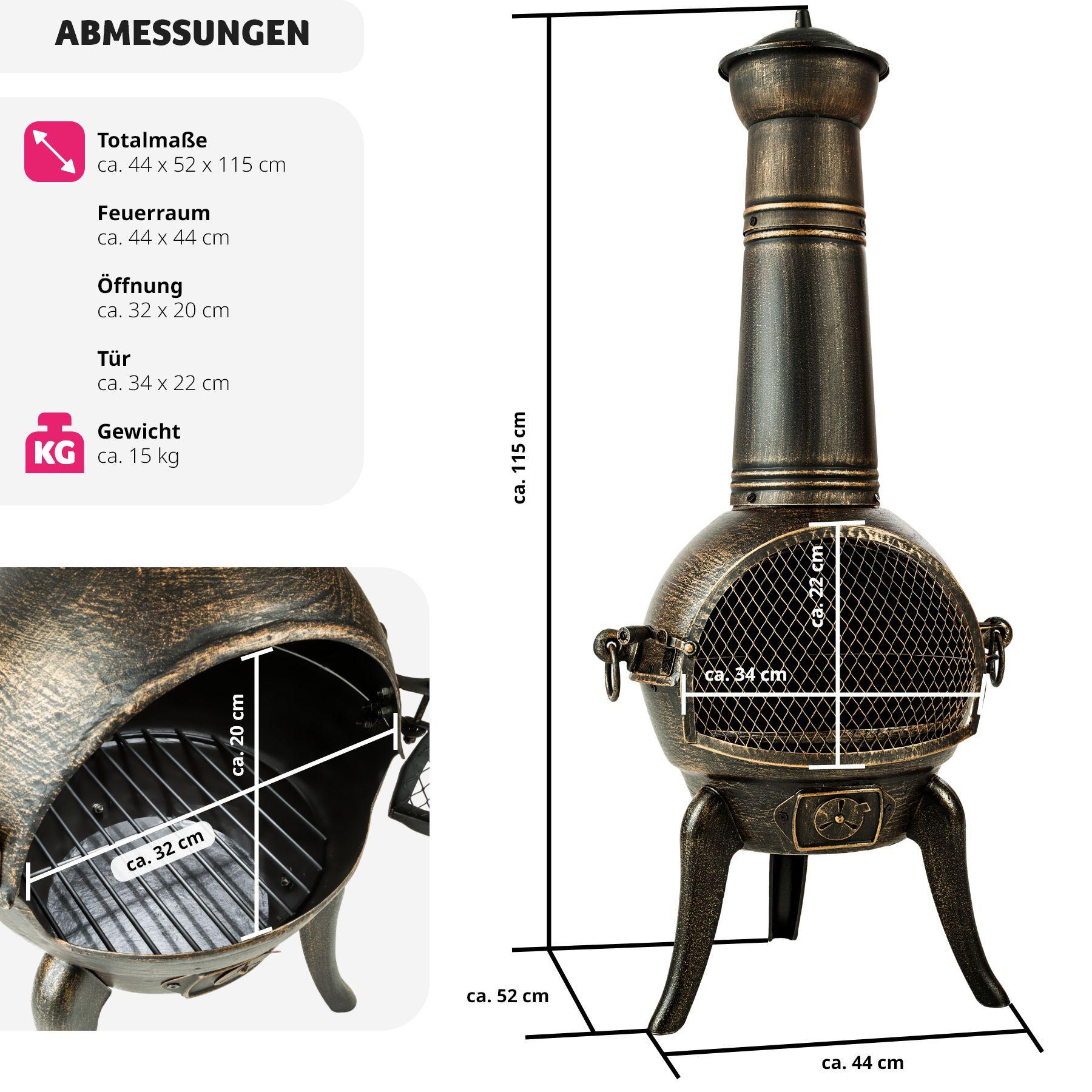 Tectake  Terrassenofen aus Gusseisen 