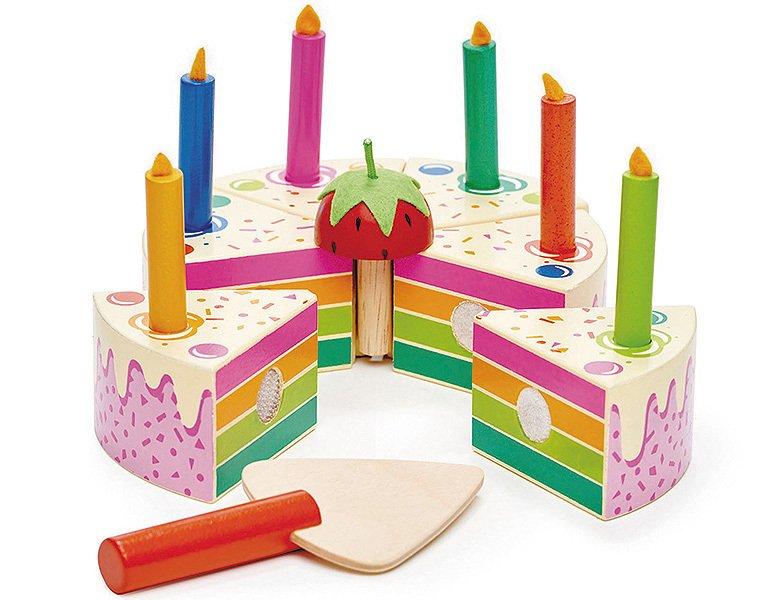 Tender Leaf Toys  Rollenspiele Geburtstagskuchen Regenbogen 