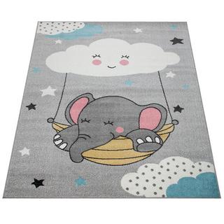 Paco Home Kinder Teppich Kinderzimmer Elefant Wolke  