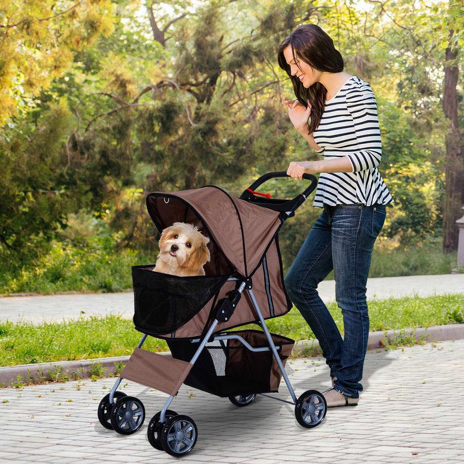 Northio  Hundewagen Hundebuggy in Kaffeebraun, Leichter Pet Stroller Jogger Anhänger, Faltbar & Praktisch 
