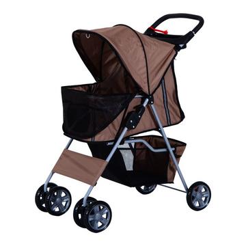 Hundewagen Hundebuggy in Kaffeebraun, Leichter Pet Stroller Jogger Anhänger, Faltbar & Praktisch