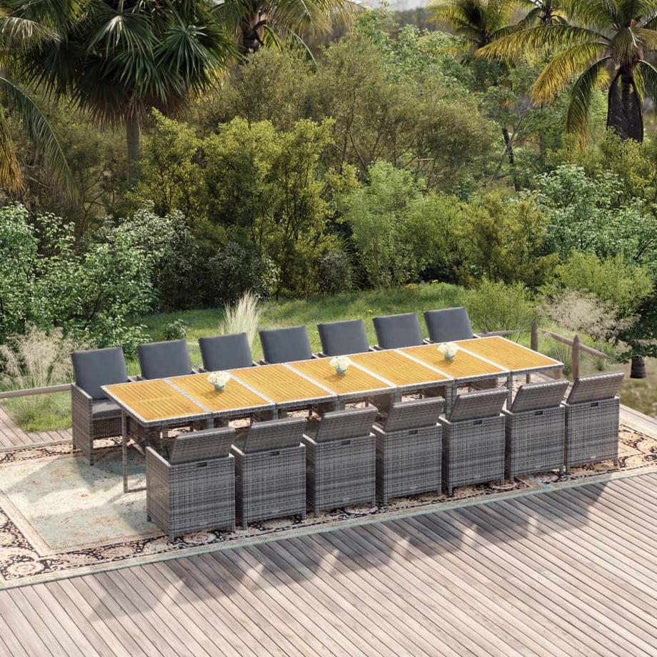 VidaXL Ensemble de salle à manger de jardin rotin synthétique  
