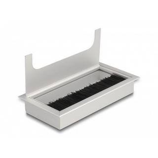DeLock  Passacavo per montaggio su tavolo con spazzola 160 x 80 x 28 mm argento 