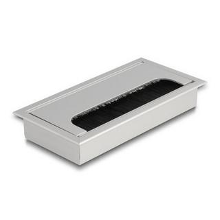 DeLock  Passacavo per montaggio su tavolo con spazzola 160 x 80 x 28 mm argento 