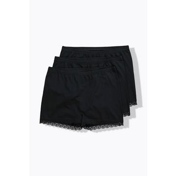 Shorties en lot de 3, liseré en dentelle