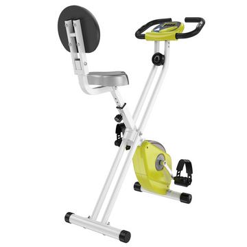 Heimtrainer F-Bike Fahrradtrainer Mit 8 Stufig Einstellbarem Magnetwiderstand Höhenverstellbar Stahl Gelb+Weiß 43 X 97 X 109 Cm