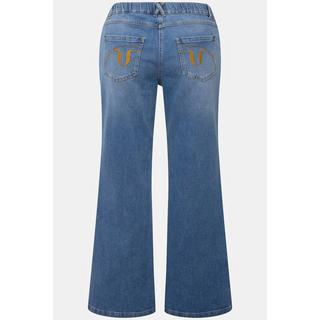 Ulla Popken  Jeans modello Mary in cotone biologico con taglio della gamba ampio e cintura comoda 