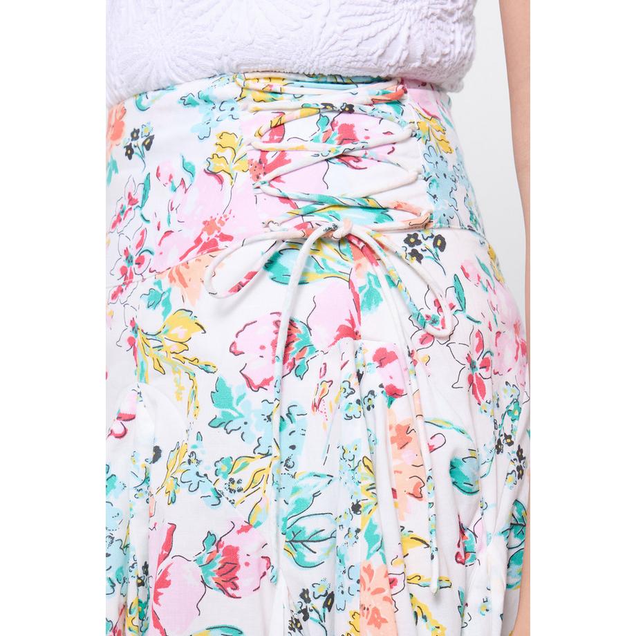 Joe Browns Midirock mit Blumenprint und Schnürdetail  