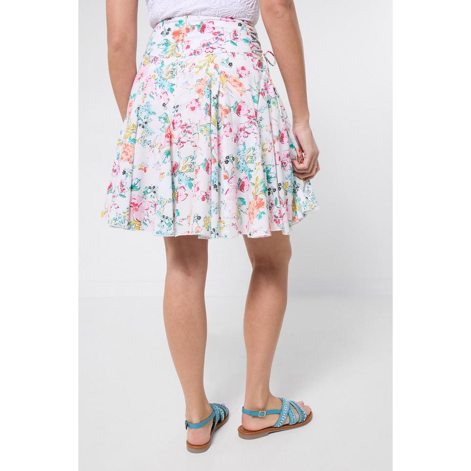 Joe Browns Midirock mit Blumenprint und Schnürdetail  