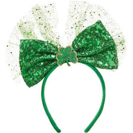 Tectake  St. Patrick’s Day Kopfschmuck Schleife mit Pailletten 