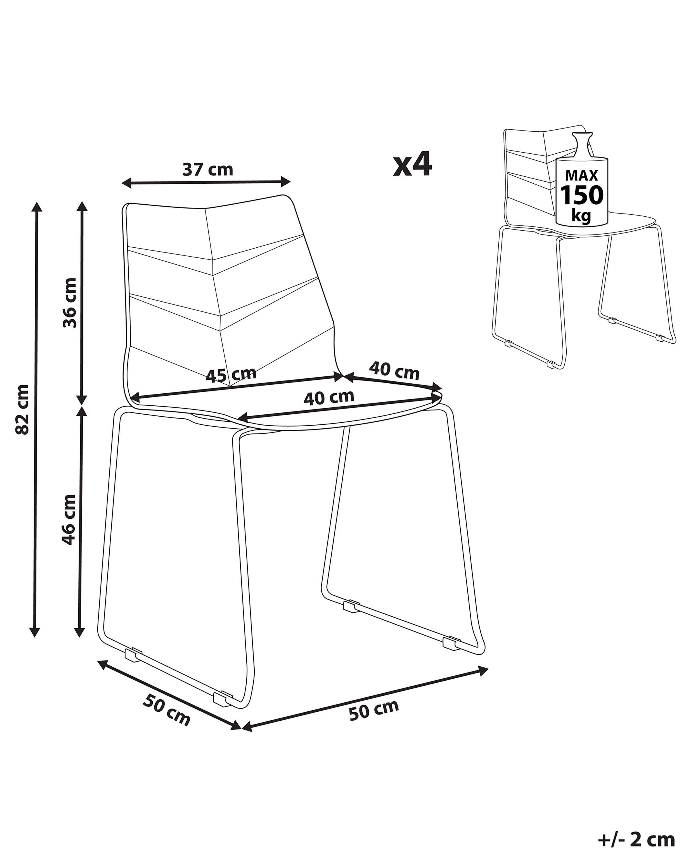 Beliani Esszimmerstuhl 4er Set aus Polypropylen Modern HARTLEY  