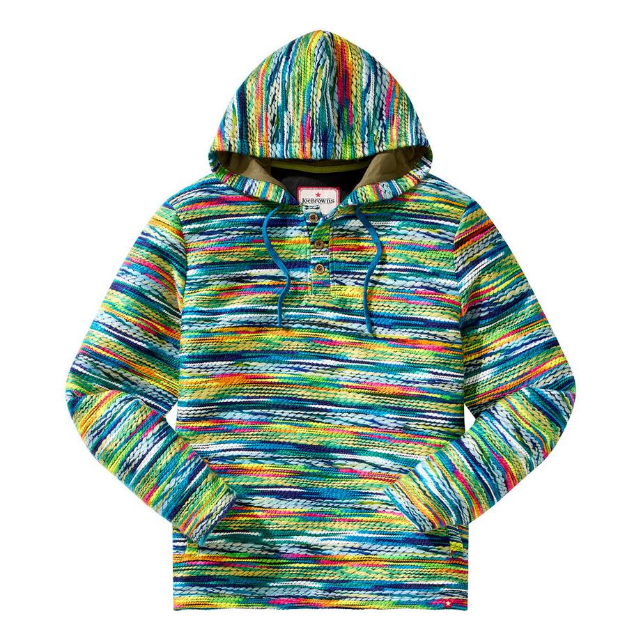 Joe Browns Gestreifter Hoodie mit Knopfleiste  