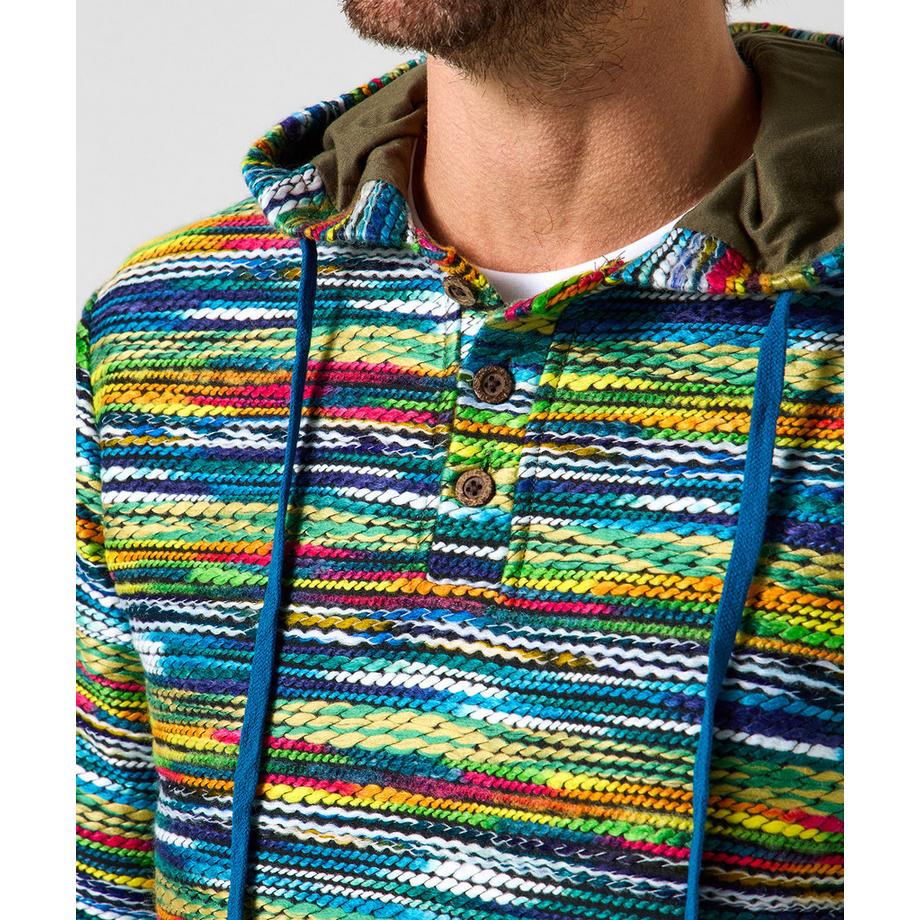 Joe Browns Gestreifter Hoodie mit Knopfleiste  