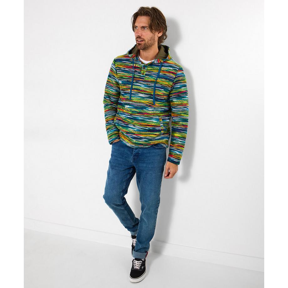 Joe Browns Gestreifter Hoodie mit Knopfleiste  