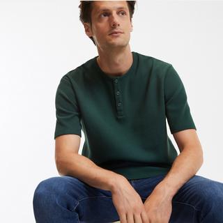 La Redoute Collections  Oberteil in T-Shirt-Form mit rundem Ausschnitt und kleiner Knopfleiste 