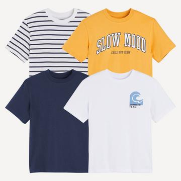 Lot de 4 T-shirts col rond