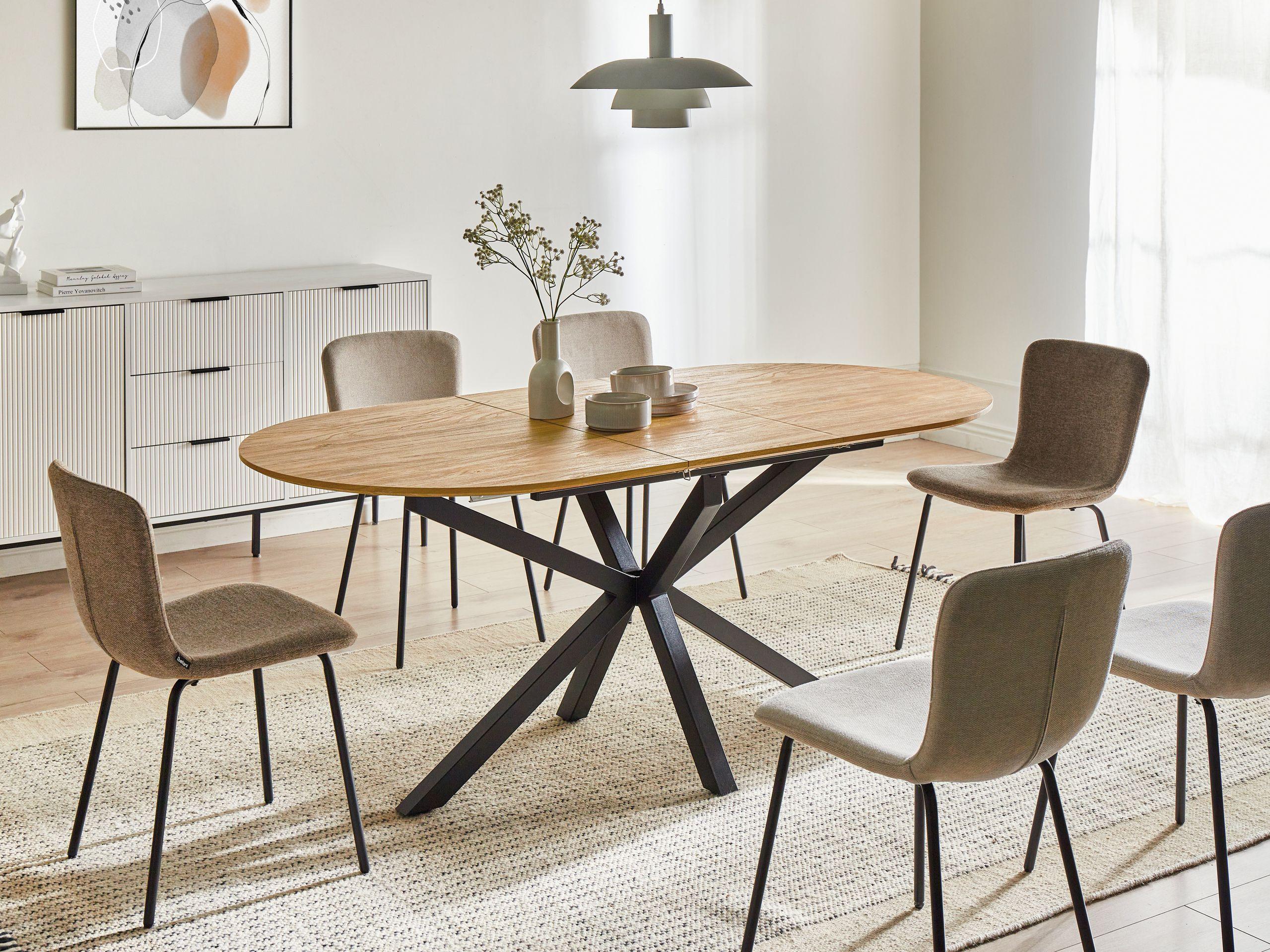 Beliani Ausziehbarer Esstisch aus MDF-Platte Modern MACQUARIE  