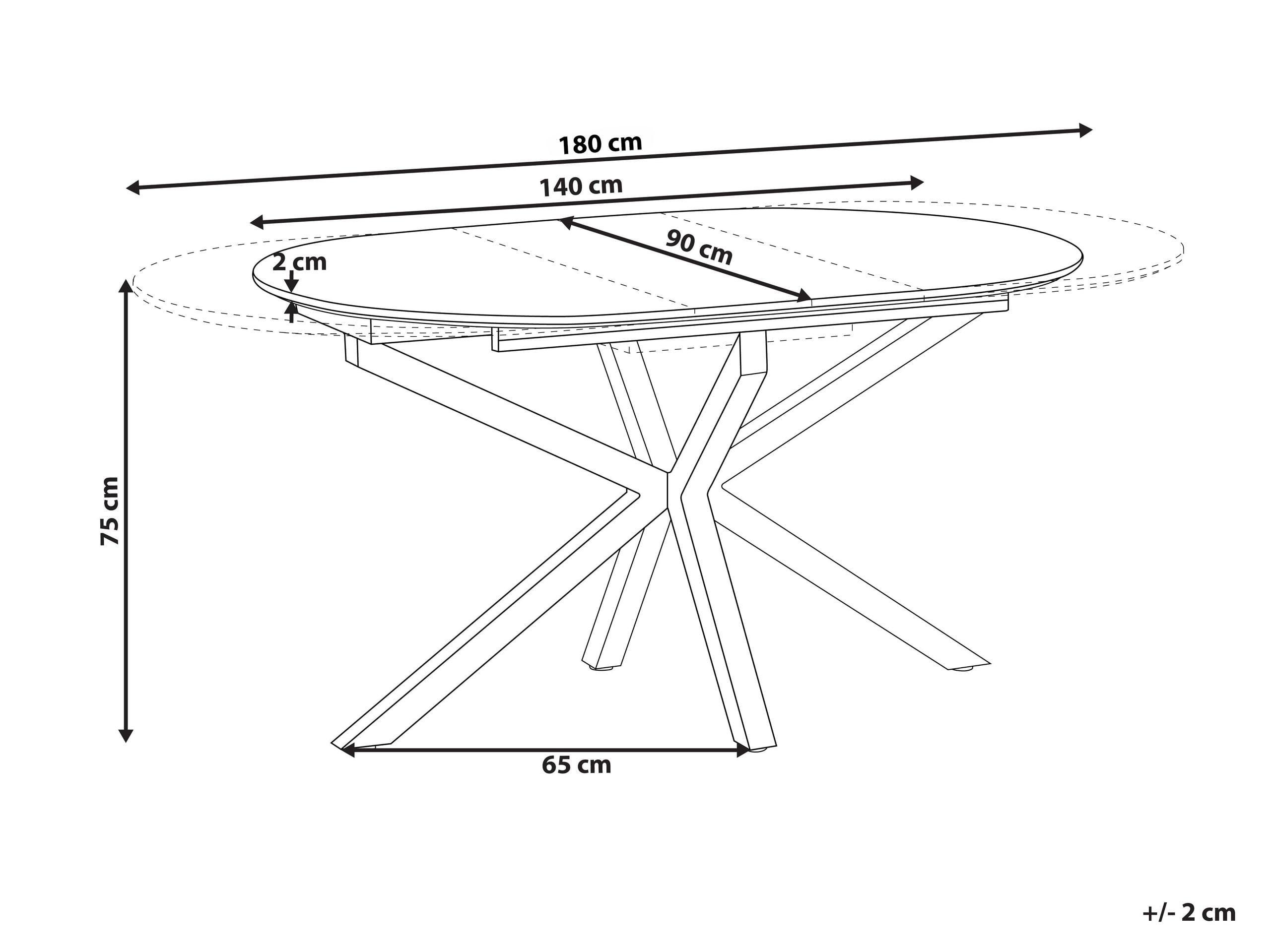 Beliani Ausziehbarer Esstisch aus MDF-Platte Modern MACQUARIE  