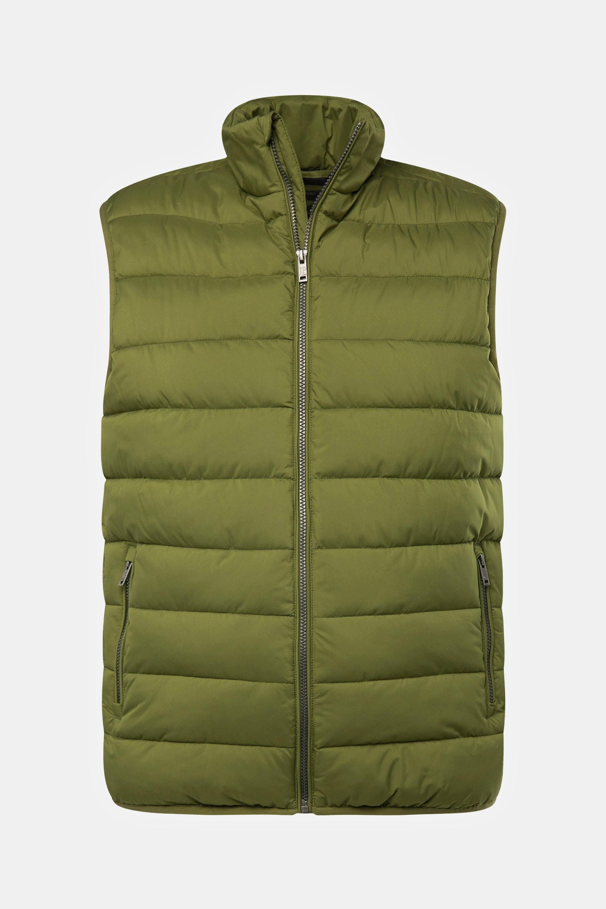 JP1880  Gilet matelassé, collection Outdoor. Col montant et fermeture zippée vert kaki 