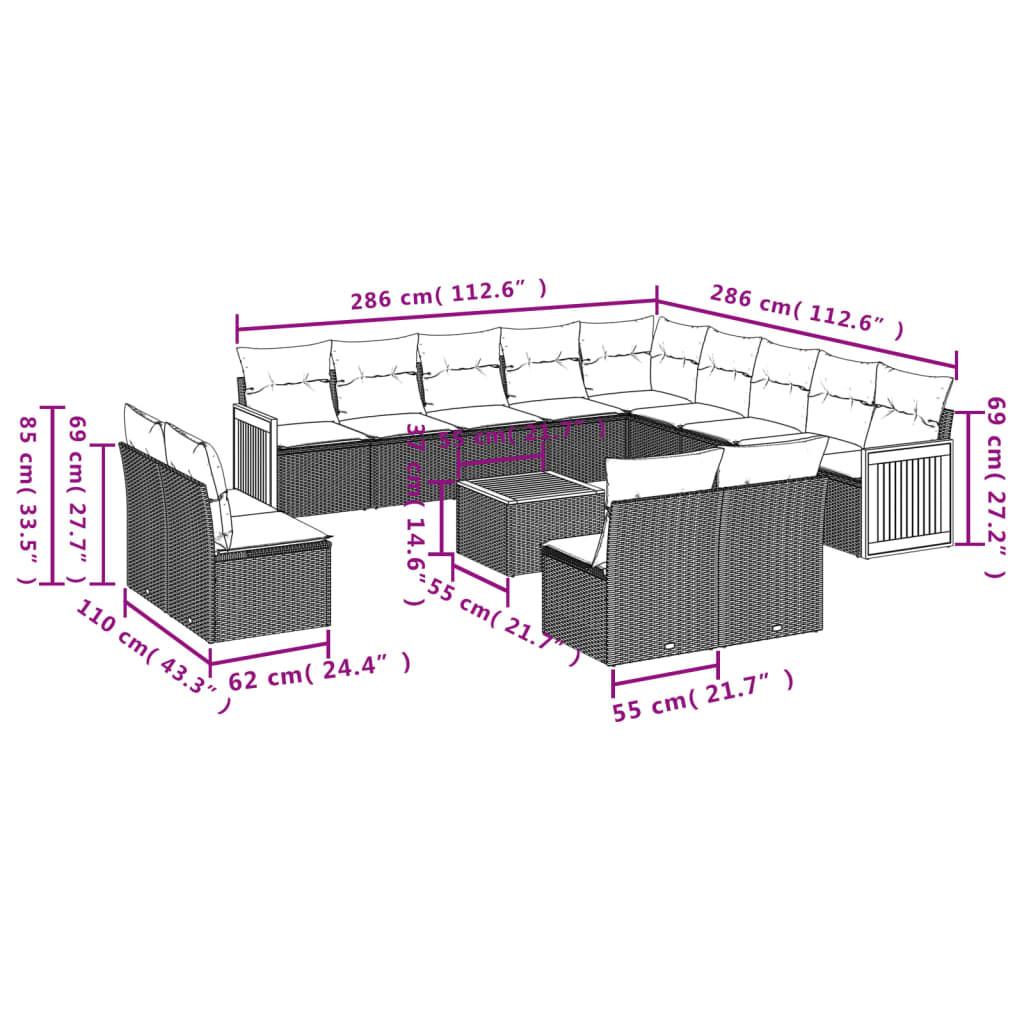 VidaXL Ensemble de canapés de jardin rotin synthétique  