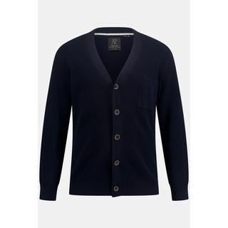 JP1880  Cardigan à col V et patte de boutonnage, poche poitrine 