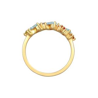 Elli  Bague Elli Premium Ring Peridot Topas Mondstein Glamour 925 Silber Vergoldet 