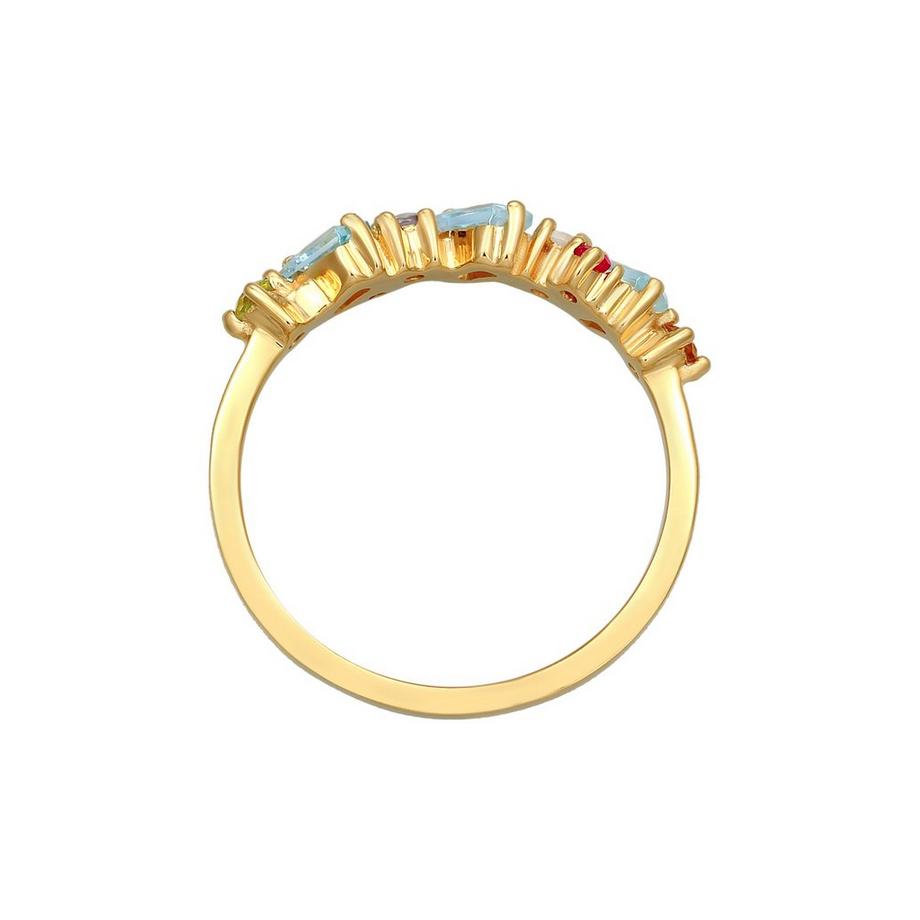 Elli  Ring Elli Premium Ring Peridot Topas Mondstein Glamour 925 Silber Vergoldet 