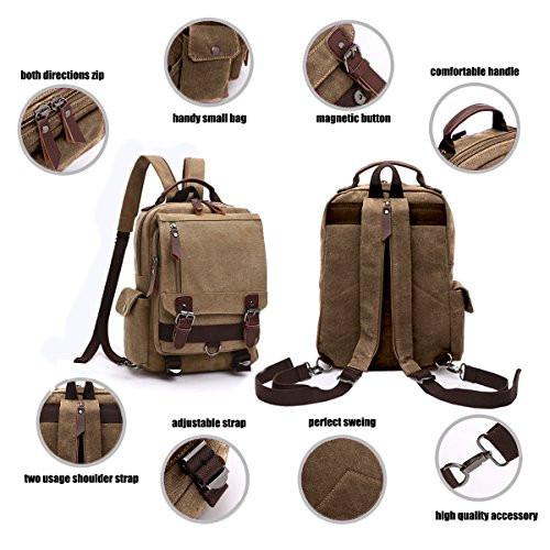 Only-bags.store Zaino Messenger Vintage in Tela per Lavoro e Scuola  