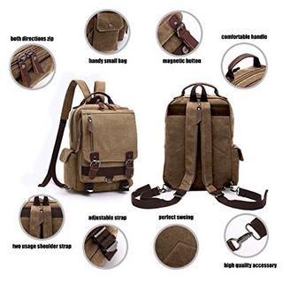 Only-bags.store Zaino Messenger Vintage in Tela per Lavoro e Scuola  