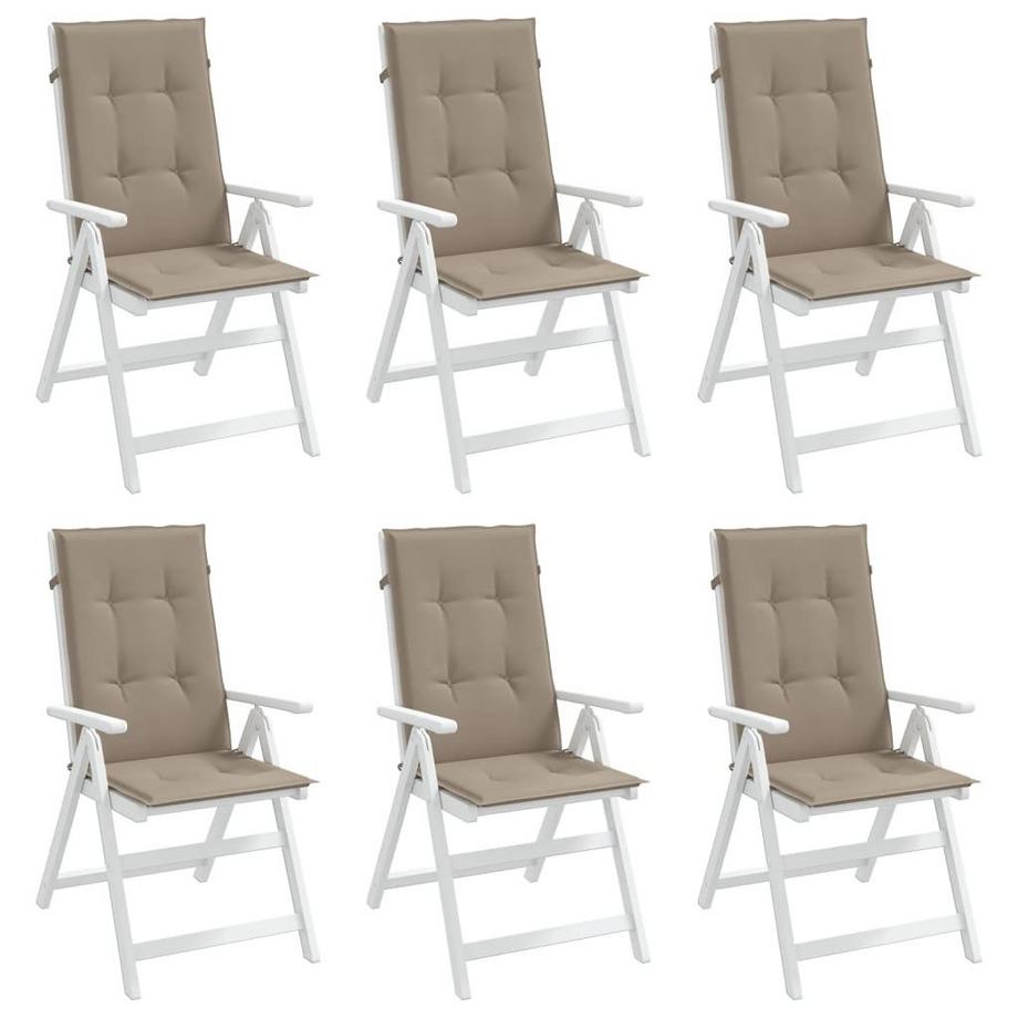 VidaXL Coussins de chaise de jardin 6 pcs tissu  
