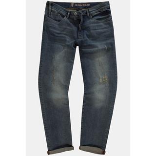 JP1880  Jeans con taglio speciale per l'addome, effetto sdrucito, vestibilità normale e cinque tasche, disponibili fino alla tg. 72 