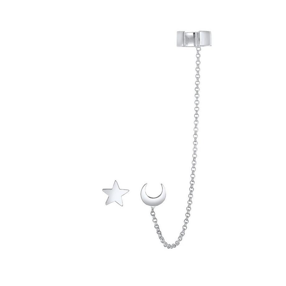 Elli  Boucles d'Oreilles Femmes Earcuff Clous D'oreilles Astro Étoiles Demi-Lune 