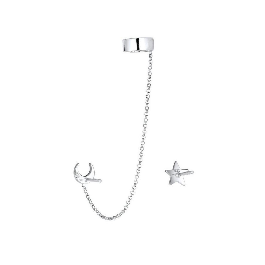 Elli  Boucles d'Oreilles Femmes Earcuff Clous D'oreilles Astro Étoiles Demi-Lune 