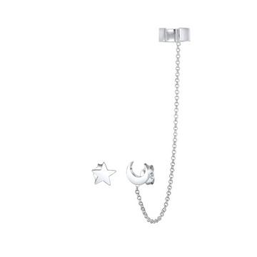 Boucles d'Oreilles Femmes Earcuff Clous D'oreilles Astro Étoiles Demi-Lune