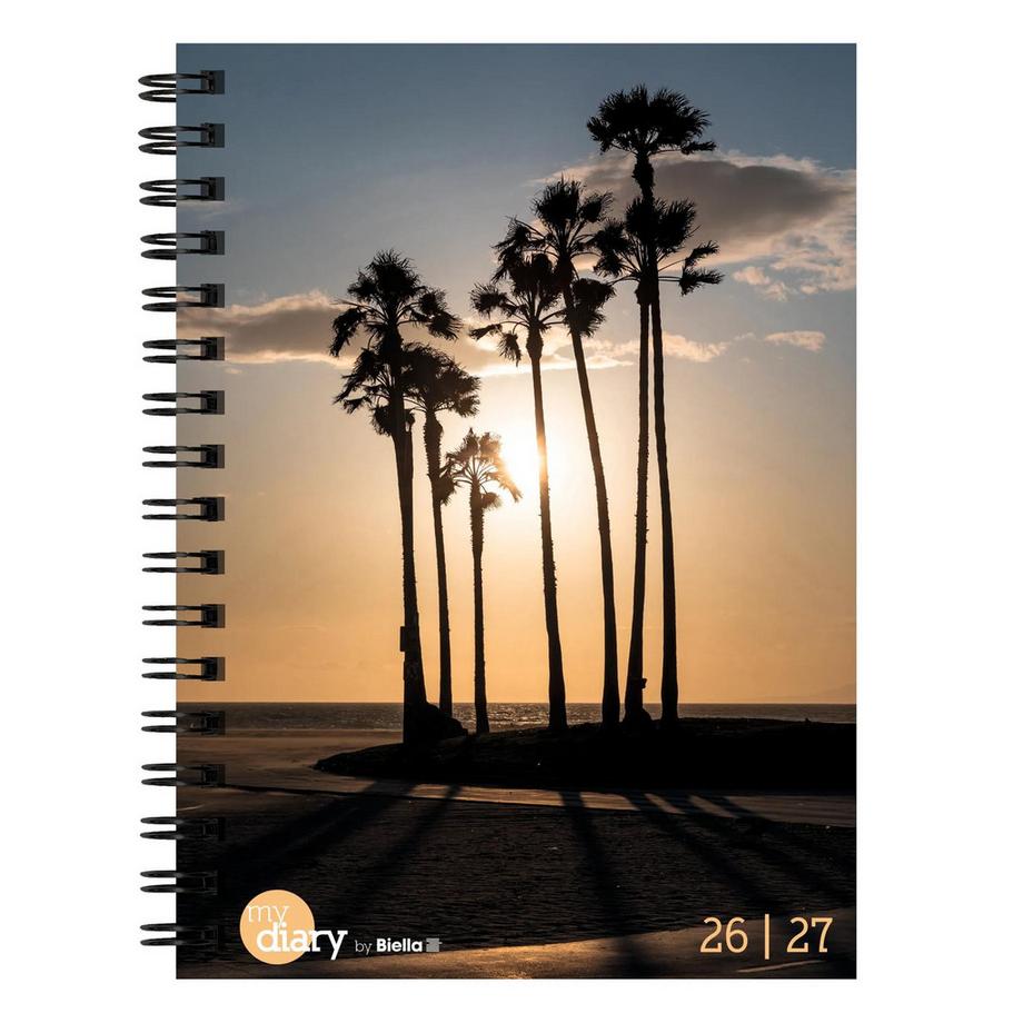 Biella Agenda scolaire mydiary Wire-O 3½ jours par page, Palms  