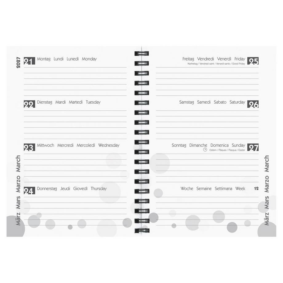 Biella Agenda scolaire mydiary Wire-O 3½ jours par page, Palms  