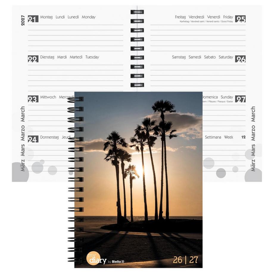 Agenda scolaire mydiary Wire-O 3½ jours par page, Palms