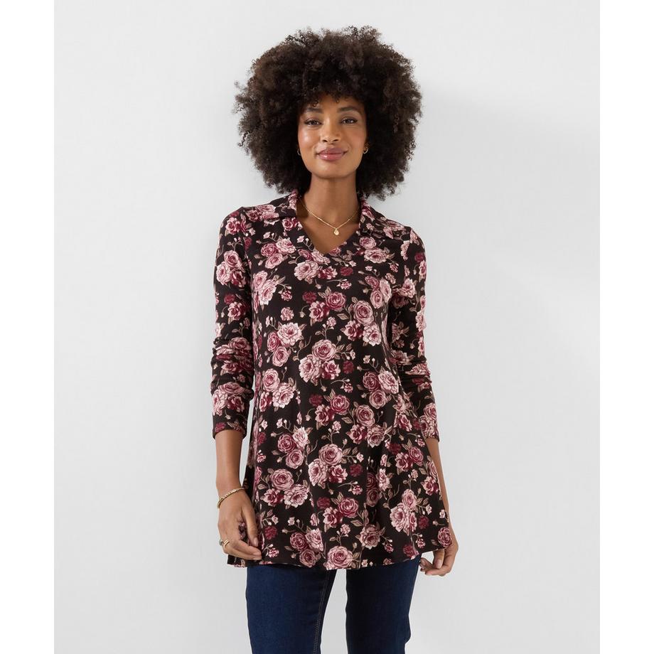Joe Browns Jersey-Tunika mit Kragen und Blumenprint  