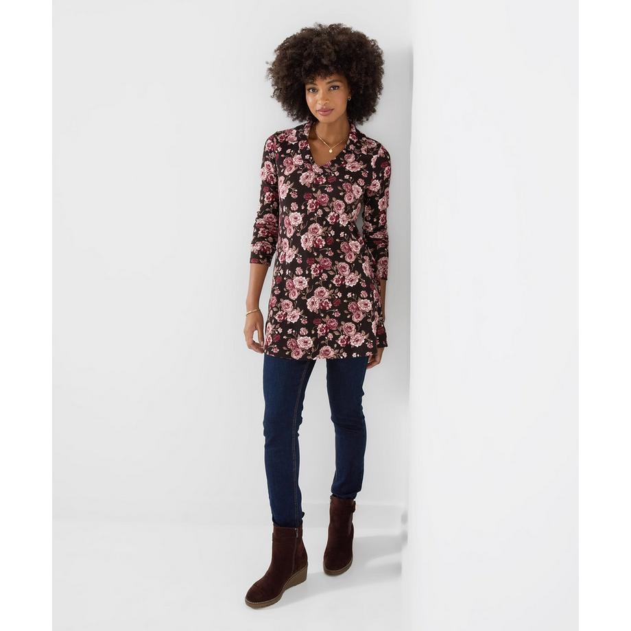 Joe Browns Jersey-Tunika mit Kragen und Blumenprint  