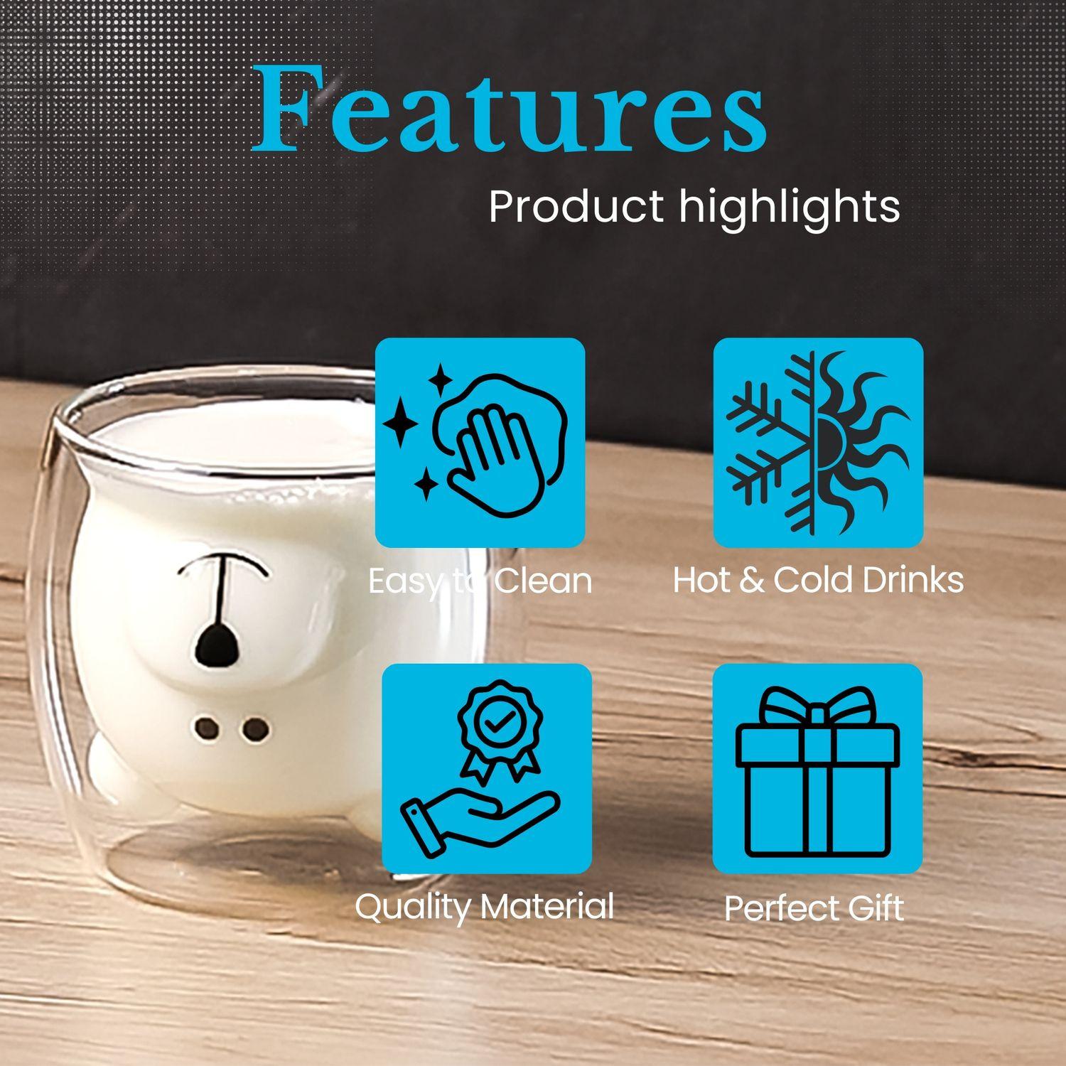 Intirilife 2x Doppelwandiges Thermo Glas Set  