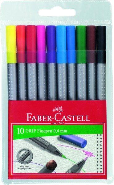 Faber-Castell FABER-CASTELL Grip Finepen 0,4mm 151610 10 Farben, Etui  