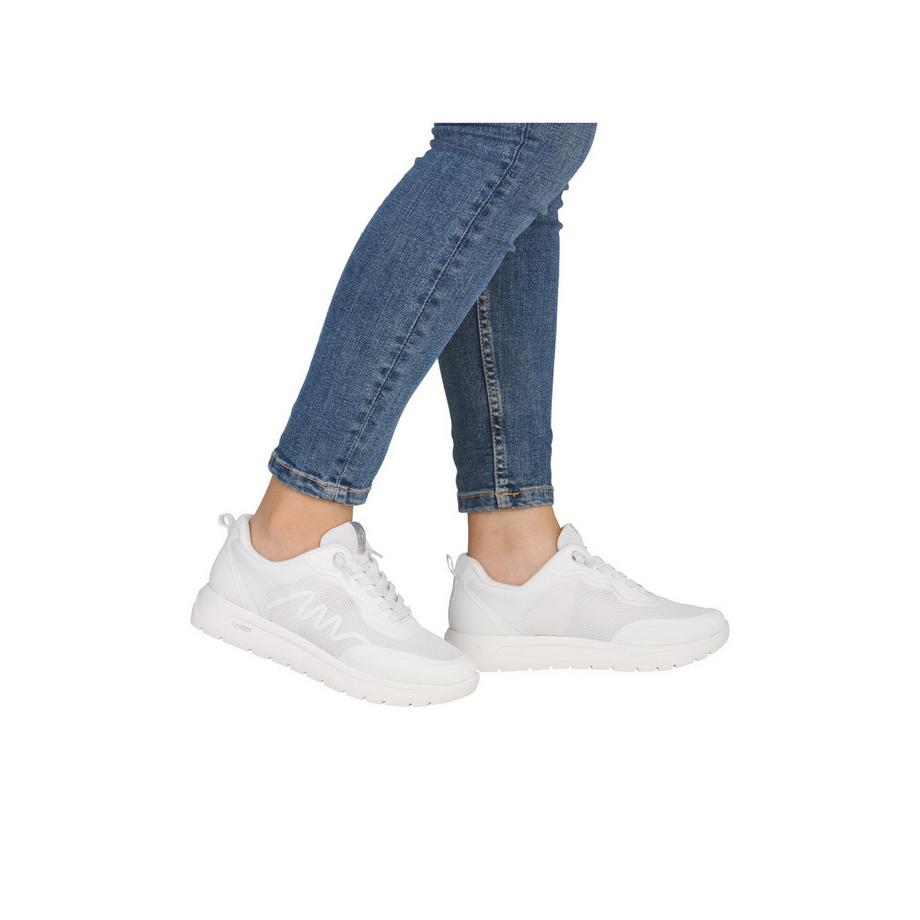 Remonte Sneaker blanche en maille avec design ondulé  
